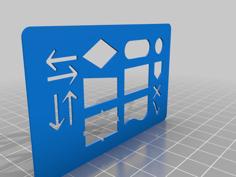 Easy Flowchart Stencil, Creditcard Format 3D Printer Model