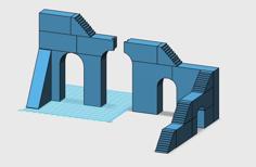 28 Mm Warhammer Scale – Big Bridge / Stairs – Khazad Dûm Dwarf Bridge 3D Printer Model