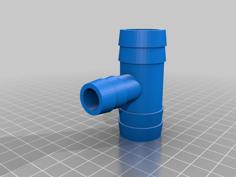 Customizable Hose Barb Tee 3D Printer Model