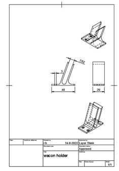 Wacon Diagonally Holder, Fast Print 3D Printer Model