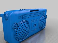 Classic 1980s Stereo BoomBox 3D Printer Model