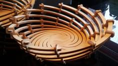 Laser Cut Plywood Spiral Bowl