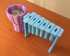 Marimba USB Drive Holder And Drum Paper Clip Holder 3D Printer Model