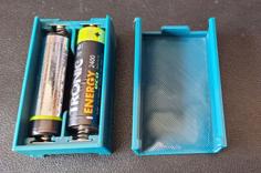 Two AA Battery Pack With Single-Direction Cover 3D Printer Model