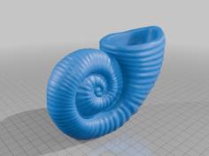 Prehistoric Sea Snail Shell Vase With Hidden Compartment For Hiding Valuables (Requires Pausing During Print) MineeForm FDM 3D Print STL File 3D Printer Model