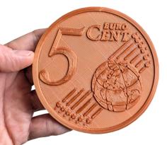 Coin Coaster Euro 5 Cent 3D Printer Model