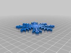 EASY TO PRINT, SNOWFLAKE, CHRISTMAS ORNAMENT 27, ORNAMENTS 3D Printer Model