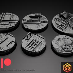 Round Bases Set “FUTURE A” – Free Sample ! 3D Printer Model