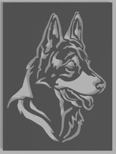 German Shepherd Stencil 3D Printer Model