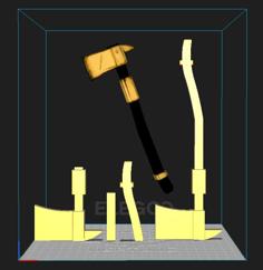 Bendy Axe (Cut For Printing) 3D Printer Model