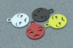 Unamused Emoji Keychain Charm 3D Printer Model