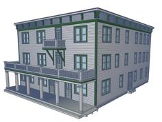 HO Scale Canadian Prairies Hotel, Vonda, Saskatchewan 3D Printer Model