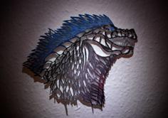 Godzilla Wall Hanging / Artwork For Interior Decoration 3D Printer Model