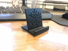 Phone Holder With Snow Flake 3D Printer Model