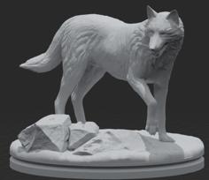 Realistic Wolf Figure 3D Printer Model