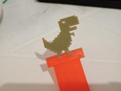 Chrome Offline Dino Bookmark 3D Printer Model