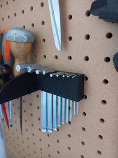 Pegboard Hex Key / Allen Key Holder 3D Printer Model