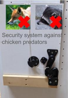 Chicken Door Security Lock 3D Printer Model