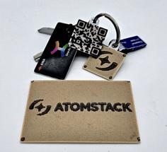 Business Card And QR Keychain Key Chain Wood-pla Engraving 3D Printer Model