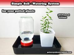 Simple Self-watering System For Potted Plants 3D Printer Model