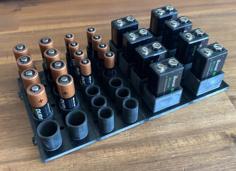 Battery Organizer AAA, AA, 9V 3D Printer Model