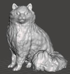 Long Hair Cat 3D Printer Model