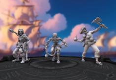 Heroscape: Skeleton Pirate Boarders 3D Printer Model