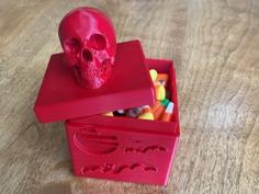 Halloween Box With Skull Lid 3D Printer Model