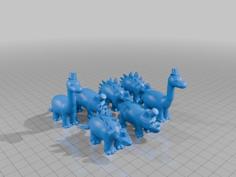 Multiple Different Types Of Dinos 3D Printer Model