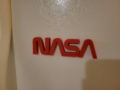 Nasa Worm Logo With Magnet Holes 3D Printer Model