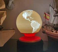 Rotating Earth Lamp 3D Printer Model