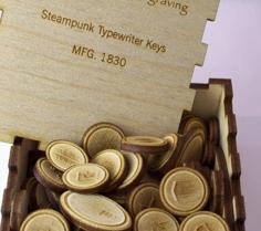 Laser Cut Steampunk Inspired Wooden Typewriter Keys