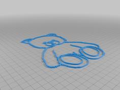 Teddy Bear 2D Wall Art 3D Printer Model