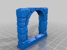 OpenForge 2.0 Dungeon Stone Arched Doors 3D Printer Model