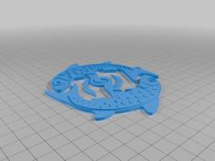 Leaping Fish Medallion With Loop 3D Printer Model