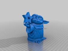 Baby Yoda With Star 3D Printer Model