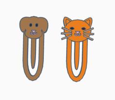 Cartoon Cat & Dog Paper Clips 3D Printer Model