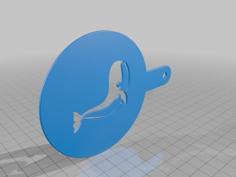 Whale Coffee Stencil 3D Printer Model