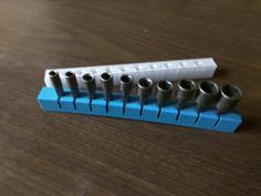 Variable Spacing Customizable Hex Bit Holder 3D Printer Model