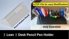 Desk Pencil Pen Holder – LEAN – Essentials 3D Printer Model