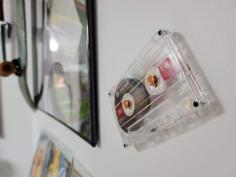 Cassette Music Tape Wall Mount (with 2 Sided Tape) 3D Printer Model