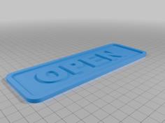 Open Sign For 2 Color Printing 3D Printer Model