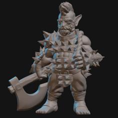 Halfling Barbarian Miniature 3D Printer Model