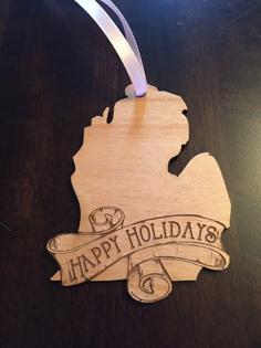 Laser Cut Michigan Holiday Ornament