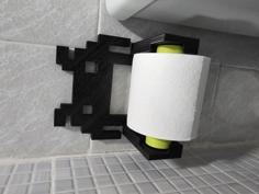 Space Invader Toilet Paper Holder Remix Small 3D Printer Model