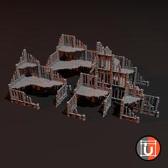 SciFi Gothic Terrain – Full Buildings 3D Printer Model