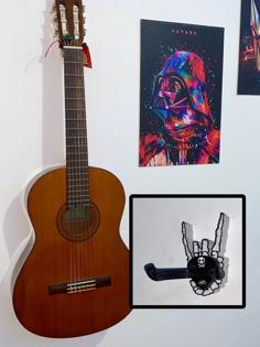 Sick Skeleton Guitar Wall Support (IMPROVED) 3D Printer Model