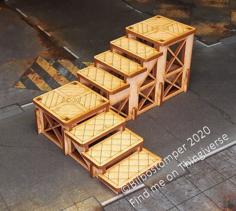 Modular Stair Set #1 (2.5″) For 3mm Laser Cut MDF