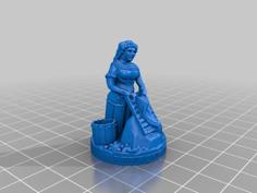 Roman Peasant Woman 28mm Miniature 3D Printer Model