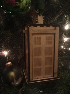 Laser Cut Tardis : Christmas Tree Ornament!